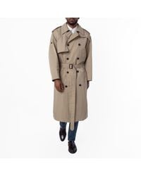 Emporio Armani - Double-Breasted Trench Coat, Brand Size 52 (Us - Lyst