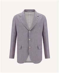 Brunello Cucinelli - Wool Linen Silk Blazer, Brand Size 48 (Us - Lyst
