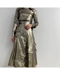 Burberry - Silver Long Sleeve Dress - Lyst