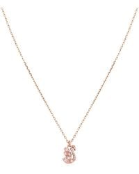 Swarovski - Rose-Tone Plated Swan Pendant Necklace - Lyst