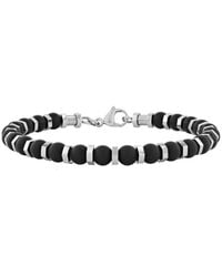 Robert Alton - Stainless Steel Matte Onyx Bead Bracelet - Lyst