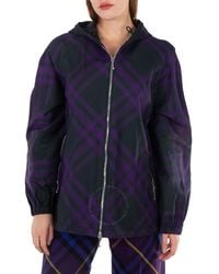 Burberry - Check-Pattern Hooded Jacket - Lyst