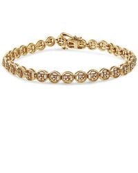 Haus of Brilliance - 14k Yellow Gold Plated .925 Sterling Silver 1/10 Cttw Diamond Open Circle Wheel Link 7'' Tennis Bracelet - Lyst