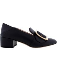 Bally - Janelle Block-Heel Leather Pumps, Brand Size 36 Us - Lyst