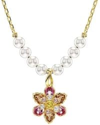 Swarovski - Idyllia Crystal Pearl Flower Pendant Necklace - Lyst