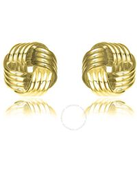 Rachel Glauber - 14k Gold Plated Twisted Button Stud Earrings - Lyst