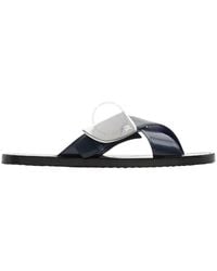 Burberry - Leather Strip Shield Slides, Brand Size 43 Us - Lyst