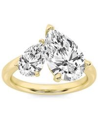Mure And Co - 3Ctw Pear Shaped Lab Grown Diamond (F/Vs) Toi Et Moi Engagement Ring - Lyst