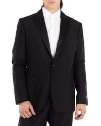Versace - Satin-Trim Single-Breasted Blazer, Brand Size 50 (Us - Lyst