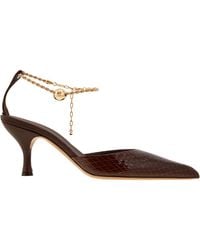 Ferragamo - Ferragamo Dana 70 Crocodile Effect Leather Pumps, Size 7 C - Lyst