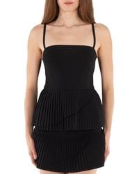 MM6 by Maison Margiela - Sleeveless Pleated Peplum Top - Lyst