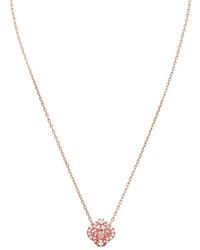 Swarovski - Rose Plated Sparkling Dance Clover Necklace - Lyst