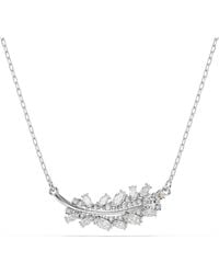 Swarovski - Vienna Pendant, Mixed Cuts, Feather, Rhodium Plated - Lyst