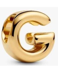 PANDORA - 14K-Plated Letter G Alphabet Charm - Lyst