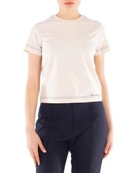 Burberry - Logo Embroidered Cotton T-Shirt - Lyst