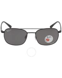 Ray-Ban - Polarized Dark Gray Square Sunglasses 0 - Lyst