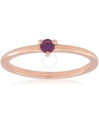 PANDORA - Rose Gold-plated Cz Solitaire Ring, Size - Lyst
