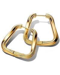 PANDORA - Twisted Triangle Large Hoop Earrings - Lyst