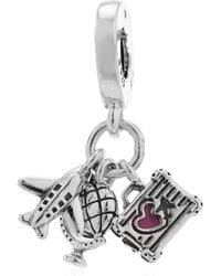 PANDORA - Dog Sterling Charm With Clear Cubic Zirconia - Lyst