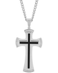 Robert Alton - 1/8Ctw Diamond Stainless Steel & Resin Cross Pendant - Lyst