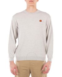 KENZO - Flower Applique Long Sleeve Sweater - Lyst