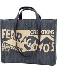 Ferragamo - Medium Tote Bag With Logo - Lyst