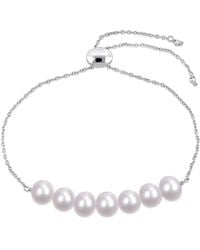 Amour - 7.5-8Mm Freshwater Cultured Pearl Adjustable Bolo Bracelet - Lyst