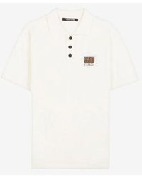 Roberto Cavalli - Logo Patch Cotton Polo Shirt - Lyst