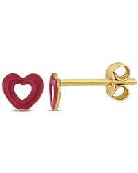 Amour - Heart Enamel Stud Earrings - Lyst