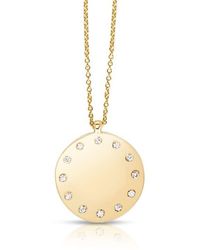 Tresorra - 14K Small Diamond Dial Pendant Necklace - Lyst