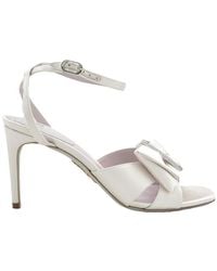 Rene Caovilla - Rene Caovilla Sara 80 Bow Satin Sandals - Lyst