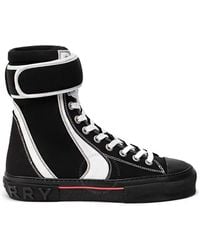 Burberry - Black / White Jermaine Sub Contrast Hi-top Sneakers - Lyst