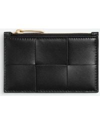Bottega Veneta - Intreccio Leather Zipped Card Case - Lyst