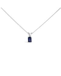 Haus of Brilliance - 14K 6X4Mm Emerald Cut Sapphire Solitaire Pendant Necklace - Lyst