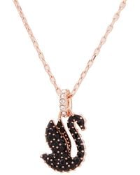 Swarovski - Small Swan Pendant Necklace - Lyst