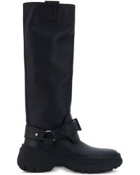 Burberry - Leather Stomp High Boots, Brand Size 38 Us - Lyst