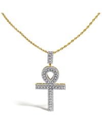 Haus of Brilliance - 10K 1.00 Cttw Diamond Ankh Cross Pendant Necklace - Lyst