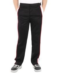 Burberry - Straight-Leg Side Stripe Cotton-Blend Trousers, Brand Size 50 (Large) - Lyst