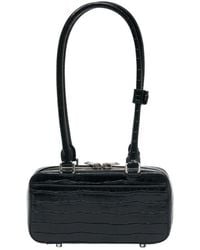 Self-Portrait - Self-Portrait Crocodile-Embossed Leather Shoulder Bag - Lyst