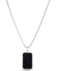 Tresorra - Sterling Onyx Tag Pendant Necklace - Lyst