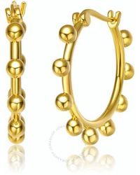 Rachel Glauber - 14k Gold Plated Cubic Zirconia Hoop Earrings - Lyst