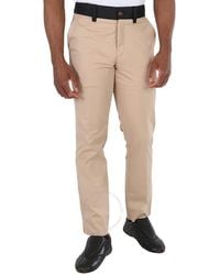 Burberry - Soft Fawn Slim Cut Cotton-blend Side Stripe Trousers - Lyst