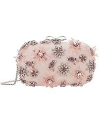 Self-Portrait - Clutch Bag With Floral Embellishment And Bow Detail - Lyst