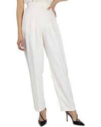 Burberry - Snow Grain De Poudre Wool Pleated Trousers, Brand Size 4 (Us - Lyst