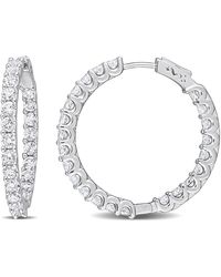 Amour - 6 7/8 Ct Tgw Created Sapphire Inside-Outside Hoop Earrings - Lyst