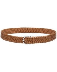 Ferragamo - Braided Leather Gancini Fixed Belt - Lyst
