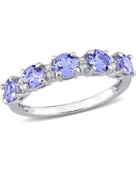 Amour - 1 1/2 Ct Tgw Tanzanite And Topaz Semi Eternity Ring - Lyst