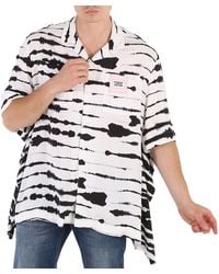 Burberry - Cape Detail Short-Sleeve Watercolour Print Twill Shirt, (Youth Size X-Large) - Lyst