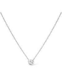 Haus of Brilliance - 14K 1/2 Cttw Lab Grown Diamond Modern Solitaire 16"-18" Pendant Necklace - Lyst
