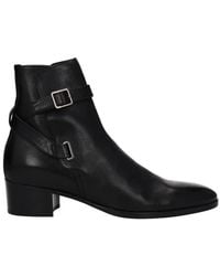 Saint Laurent - Dorian Jodhpur Leather Boots, Brand Size 45 Us - Lyst